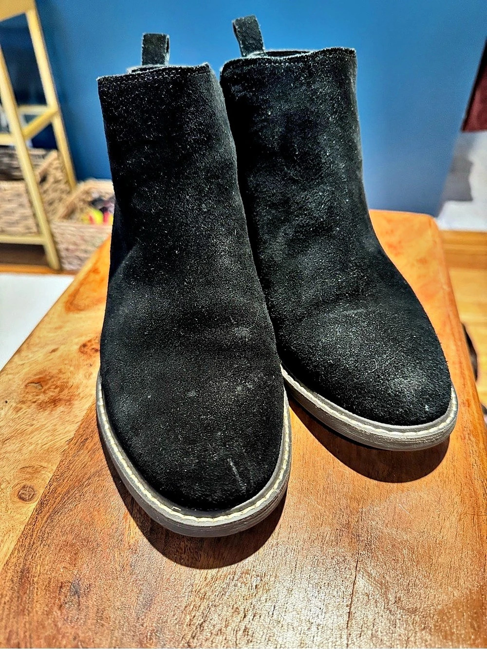 Crown Vintage Day Tripper Black Suede Ankle Boots